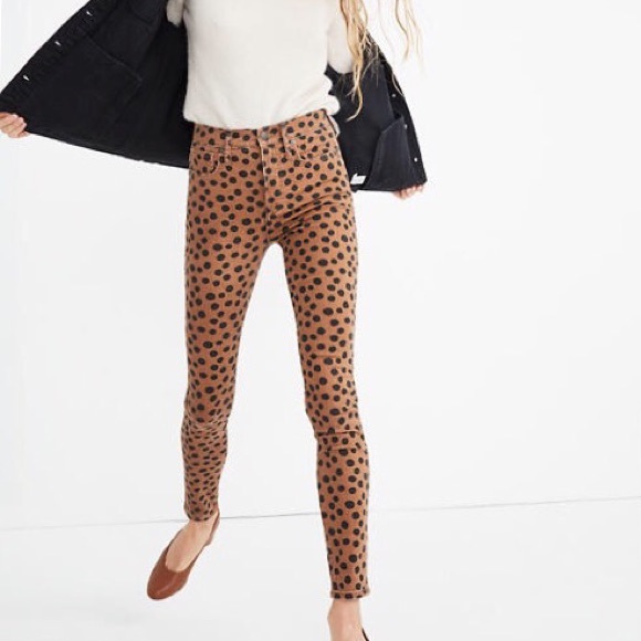 Madewell NWT High Waisted Skinny Jeans Leopard Dot - Picture 4 of 10